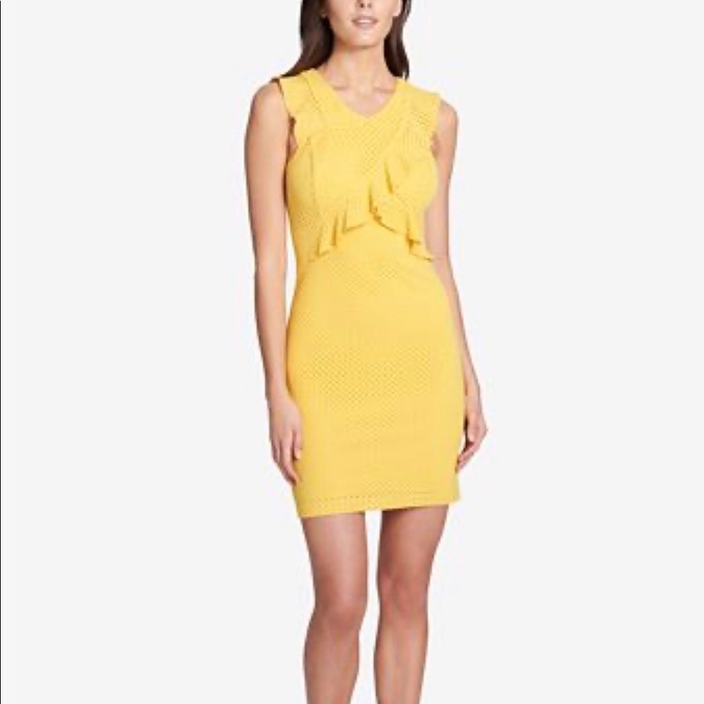 GUESS Perforated Ruffle Dress NWT